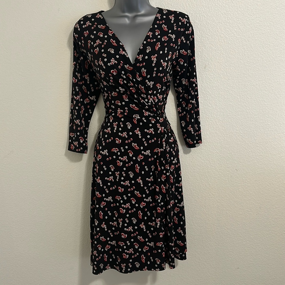 Stitch Fix Leaf Print Faux Wrap Dress